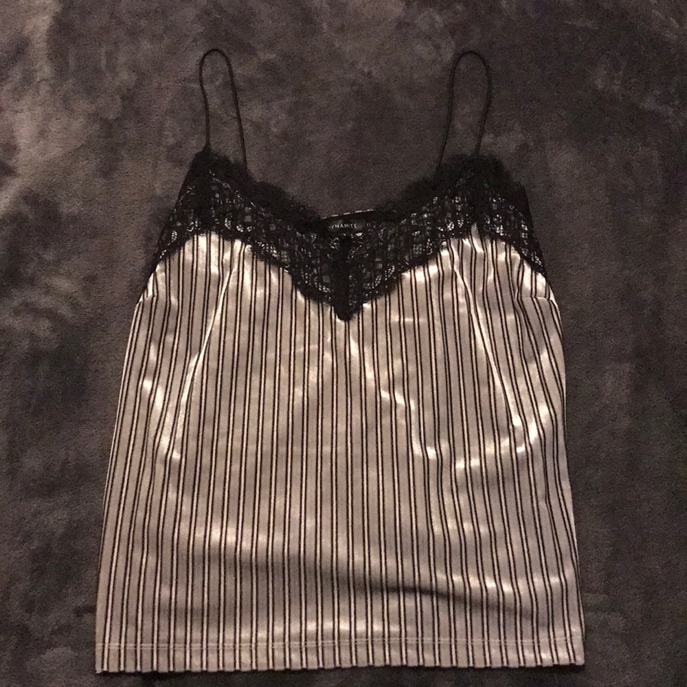 Dynamite Silver, White, and Back Tank